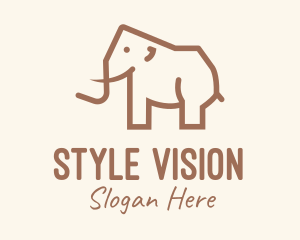 Brown Mammoth Elephant logo design