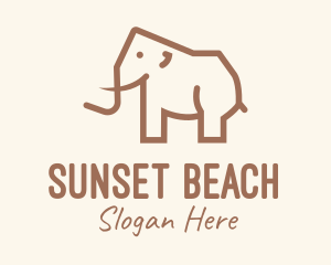 Brown Mammoth Elephant logo design