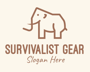 Brown Mammoth Elephant logo design