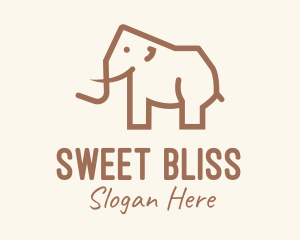 Brown Mammoth Elephant logo design