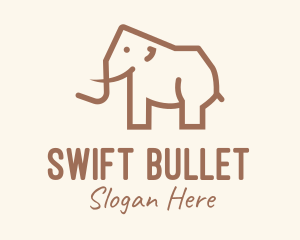 Brown Mammoth Elephant logo design