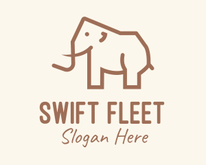 Brown Mammoth Elephant logo design