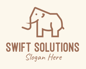 Brown Mammoth Elephant logo design