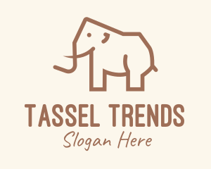 Brown Mammoth Elephant logo design