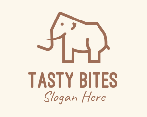 Brown Mammoth Elephant logo design