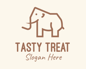 Brown Mammoth Elephant logo design