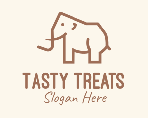 Brown Mammoth Elephant logo design