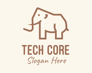 Brown Mammoth Elephant logo design