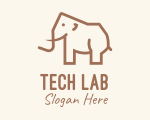 Brown Mammoth Elephant logo design