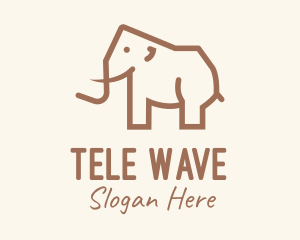 Brown Mammoth Elephant logo design