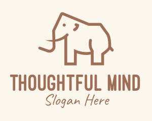 Brown Mammoth Elephant logo design