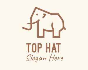 Brown Mammoth Elephant logo design