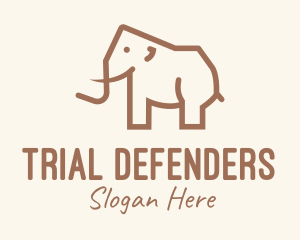 Brown Mammoth Elephant logo design