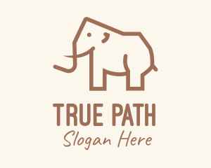 Brown Mammoth Elephant logo design