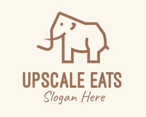 Brown Mammoth Elephant logo design