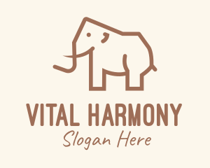 Brown Mammoth Elephant logo design