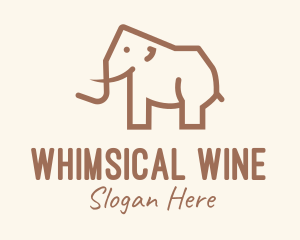 Brown Mammoth Elephant logo design