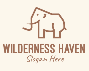 Brown Mammoth Elephant logo design