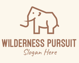 Brown Mammoth Elephant logo design