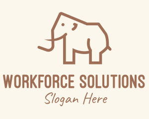 Brown Mammoth Elephant logo design