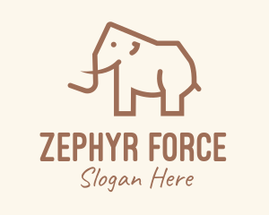 Brown Mammoth Elephant logo design