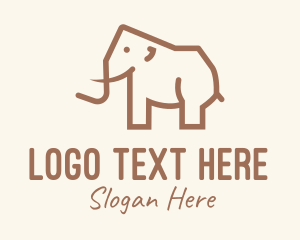 Raptor - Brown Mammoth Elephant logo design