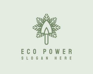 Nature Leaf Shovel logo design