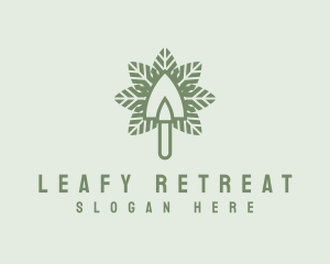 Nature Leaf Shovel logo design