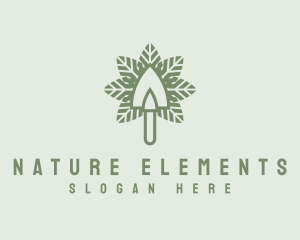 Nature Leaf Shovel logo design