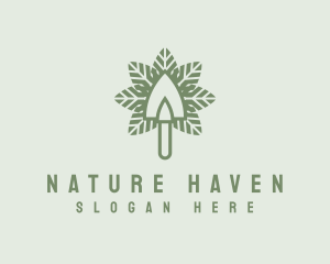 Nature Leaf Shovel logo design