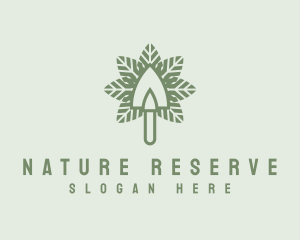 Nature Leaf Shovel logo design