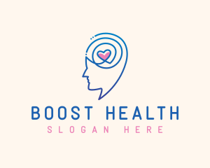 Mental Health Heart Brain logo design