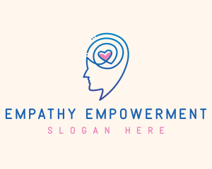 Mental Health Heart Brain logo design