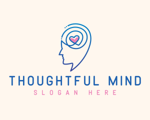 Mental Health Heart Brain logo design