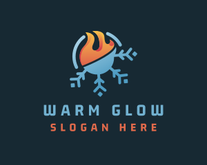 Cold Snowflake Heat logo design