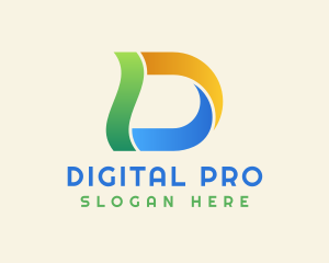 Digital Company Letter D logo design