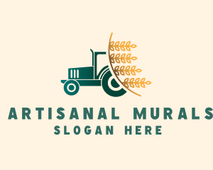 Wheat Farm Tractor logo design