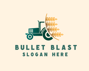 Wheat Farm Tractor logo design