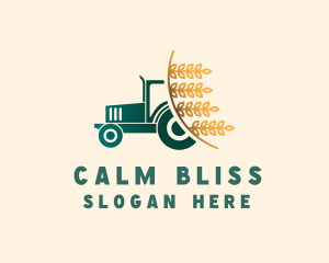 Wheat Farm Tractor logo design