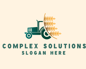 Wheat Farm Tractor logo design