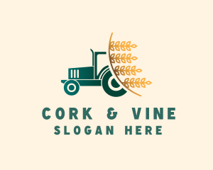 Wheat Farm Tractor logo design