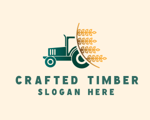 Wheat Farm Tractor logo design