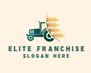 Wheat Farm Tractor logo design