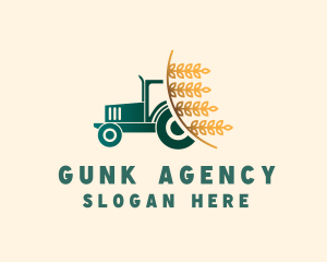 Wheat Farm Tractor logo design