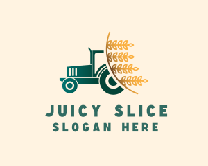 Wheat Farm Tractor logo design