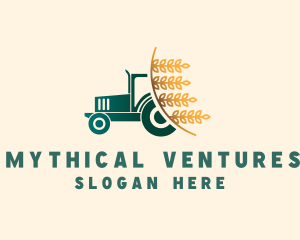 Wheat Farm Tractor logo design