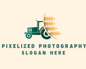 Wheat Farm Tractor logo design