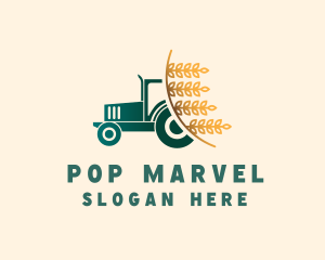 Wheat Farm Tractor logo design