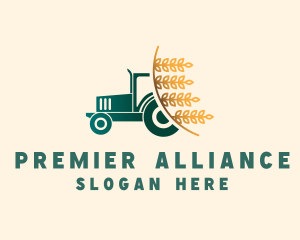 Wheat Farm Tractor logo design