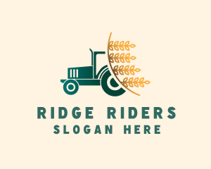 Wheat Farm Tractor logo design